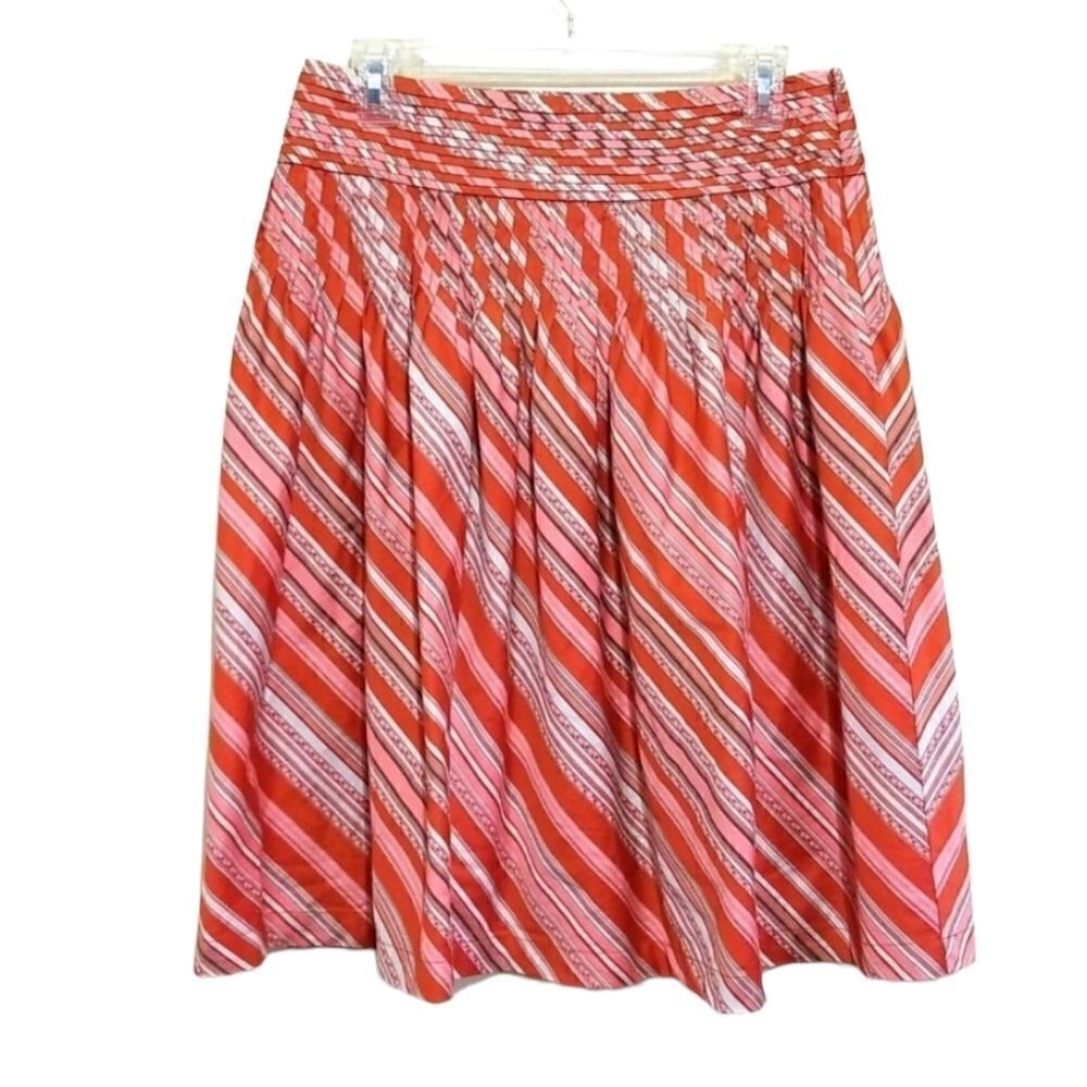 Talbots Orange Strip Skirt Sz 4